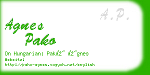 agnes pako business card